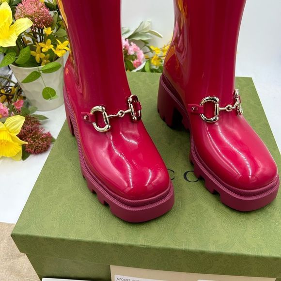 - Women’s Gucci Horsebit, accent, ankle rubber, rain boot size 37made in Italy - Picture 7 of 11